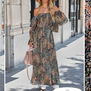 VICI Harlowe Floral Smocked Maxi Dress - Never worn - On or off shoulder